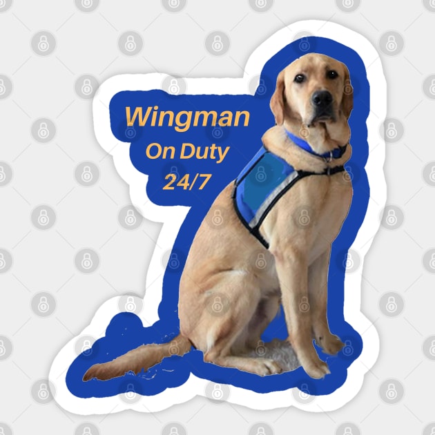 Wingman Black Lab Sticker by B C Designs